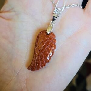 Natural Gemstone Angel Wing In Golden Sunstone